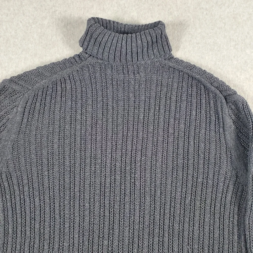 Old Navy Turtleneck Sweater Mens XL Tall Gray Ribbed Knit Heavyweight Pullover